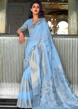 Load image into Gallery viewer, Maya Blue Zari Woven Designer Silk Saree Clothsvilla