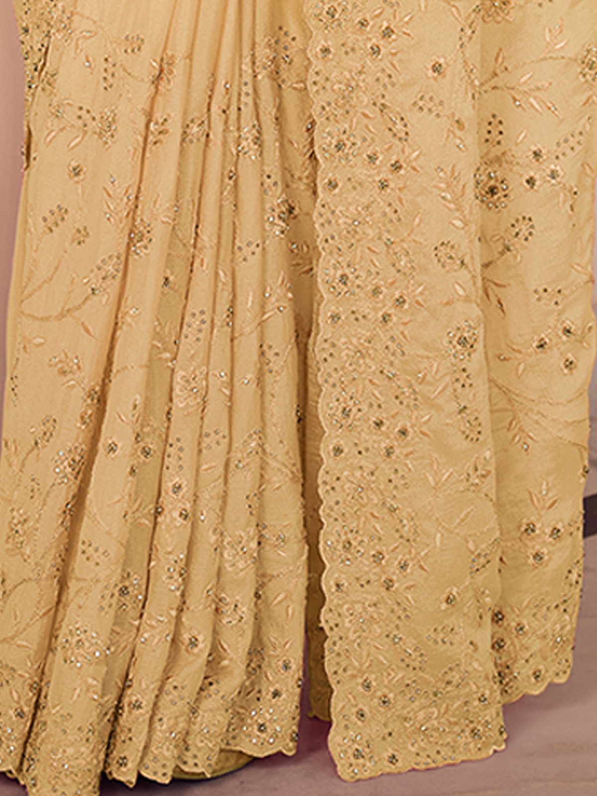 Yellow Chiffon Saree With Unstitched Blouse Clothsvilla