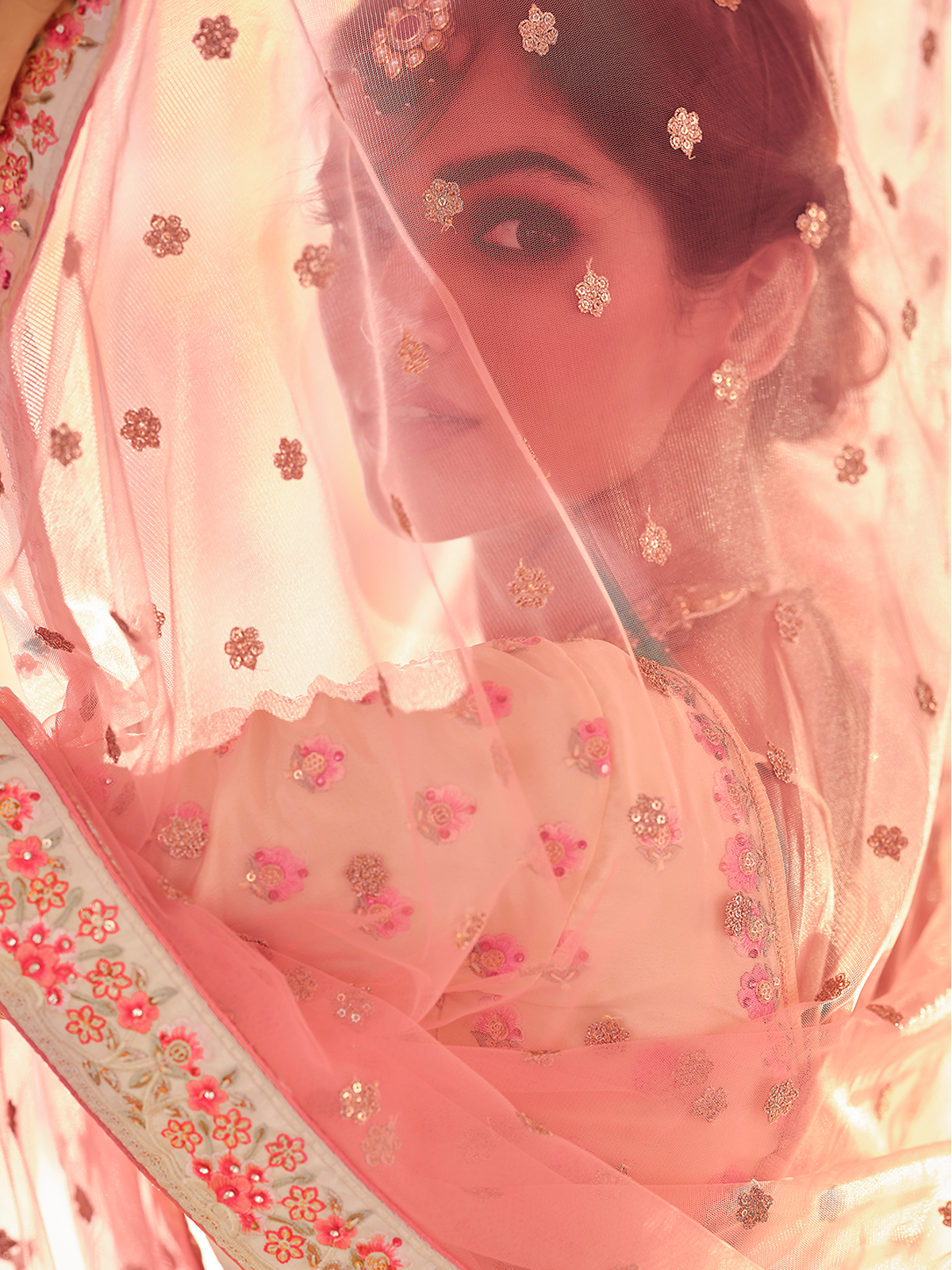 Beige Embroidered Crepe Semi Stitched Lehenga With Unstitched Blouse Clothsvilla