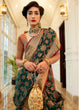 Load image into Gallery viewer, Dark Green Patola Silk Saree with Golden Border : Top Pick Clothsvilla