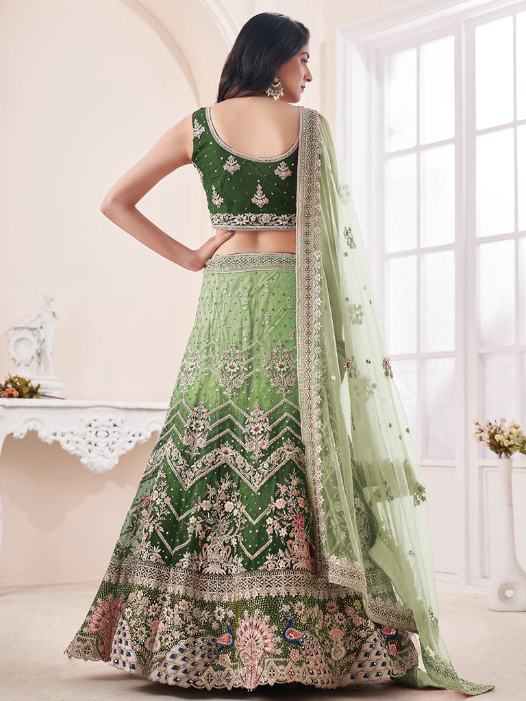 Oilve Soft Net Embroidered Semi Stitched Lehenga Choli Clothsvilla