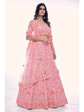 Load image into Gallery viewer, Pink Soft Net Embroidered Designer Lehenga Choli Clothsvilla