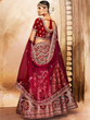 Load image into Gallery viewer, Maroon Embroidered Semi Stitched Lehenga With Unstitched Blouse Clothsvilla
