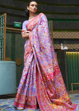 Load image into Gallery viewer, Orchid Purple Banarasi Jamawar Woven Silk Saree Clothsvilla