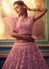Load image into Gallery viewer, Mulberry Purple Designer Soft Net Lehenga Choli with Sequin and Thread work Clothsvilla