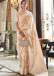 Load image into Gallery viewer, Tortilla Brown Lucknowi Chikankari Weaving Silk Saree Clothsvilla