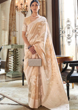 Load image into Gallery viewer, Tortilla Brown Lucknowi Chikankari Weaving Silk Saree Clothsvilla