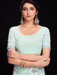 Load image into Gallery viewer, Blue Georgette Embroidered Saree With Unstitched Blouse Clothsvilla