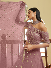 Load image into Gallery viewer, Lilac Georgette Semi Stitched Lehenga With Unstitched Blouse Clothsvilla