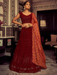 Load image into Gallery viewer, Stylish Maroon Embroidered Georgette Semi Stitched Lehenga With Blouse Piece Clothsvilla