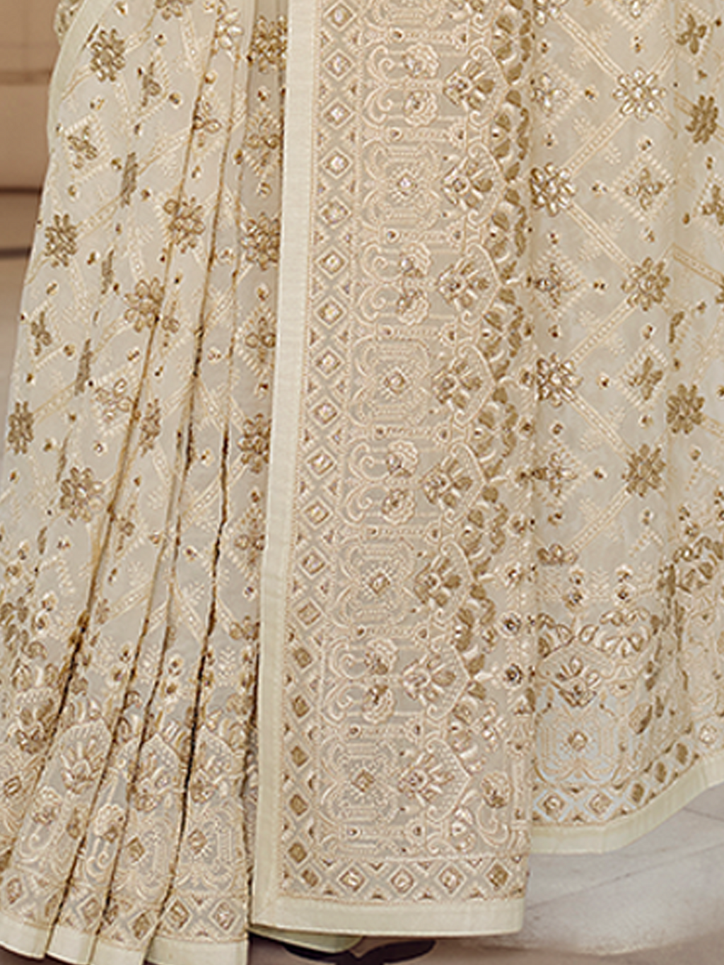 Apricot Georgette Saree With Unstitched Blouse Clothsvilla