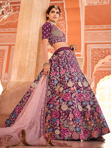 Buy Lohri Wedding Wear Crepe Lehenga Choli Online for Women in Malaysia