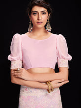 Load image into Gallery viewer, Pink Georgette Embellished Saree With Unstitched Blouse Clothsvilla