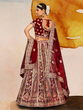 Load image into Gallery viewer, Maroon Velvet Semi Stitched Lehenga With Unstitched Blouse Clothsvilla