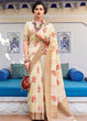 Load image into Gallery viewer, Light Cream Pure Linen Woven Silk Saree with Zari work on Border and Pallu Clothsvilla