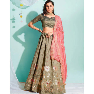 Pastel Brown Gota Patti and Zari Stich Without can can work Lehenga choli ClothsVilla
