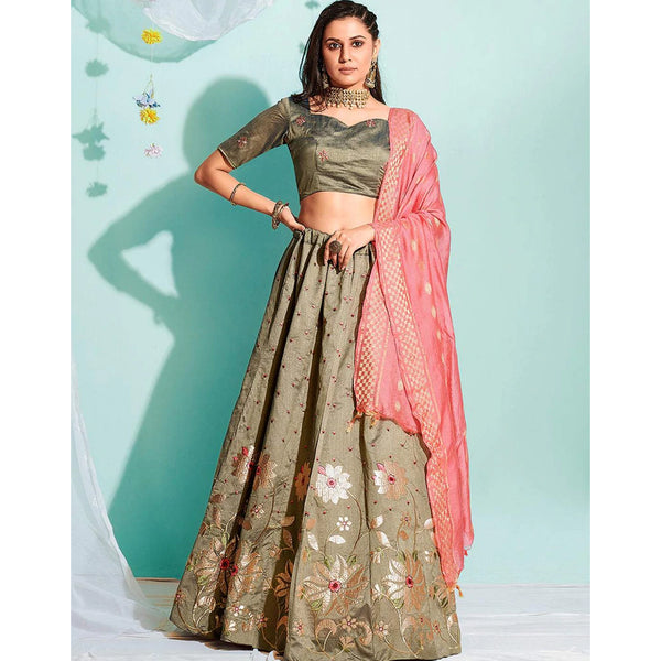 Pastel Brown Gota Patti and Zari Stich Without can can work Lehenga choli ClothsVilla