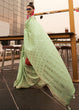Load image into Gallery viewer, Pastel Green Handloom Weaving Banarasi Cotton Silk Saree Clothsvilla