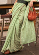 Load image into Gallery viewer, Pastel Green Handloom Weaving Banarasi Cotton Silk Saree Clothsvilla
