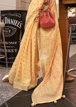 Load image into Gallery viewer, Royal Yellow Handloom Weaving Banarasi Cotton Silk Saree Clothsvilla