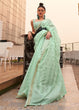 Load image into Gallery viewer, Seafoam Green Handloom Weaving Banarasi Cotton Silk Saree Clothsvilla