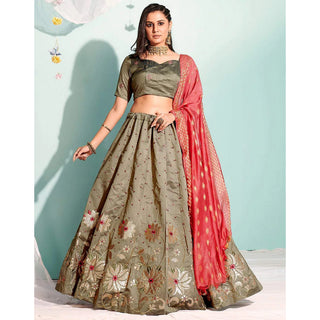 Pastel Brown Gota Patti and Zari Stich Without can can work Lehenga choli ClothsVilla