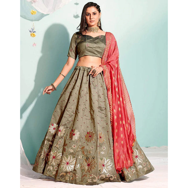 Pastel Brown Gota Patti and Zari Stich Without can can work Lehenga choli ClothsVilla