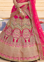 Load image into Gallery viewer, Rose Pink Velvet  Bridal Lehenga Choli with Embroidery &amp; Hand work Clothsvilla