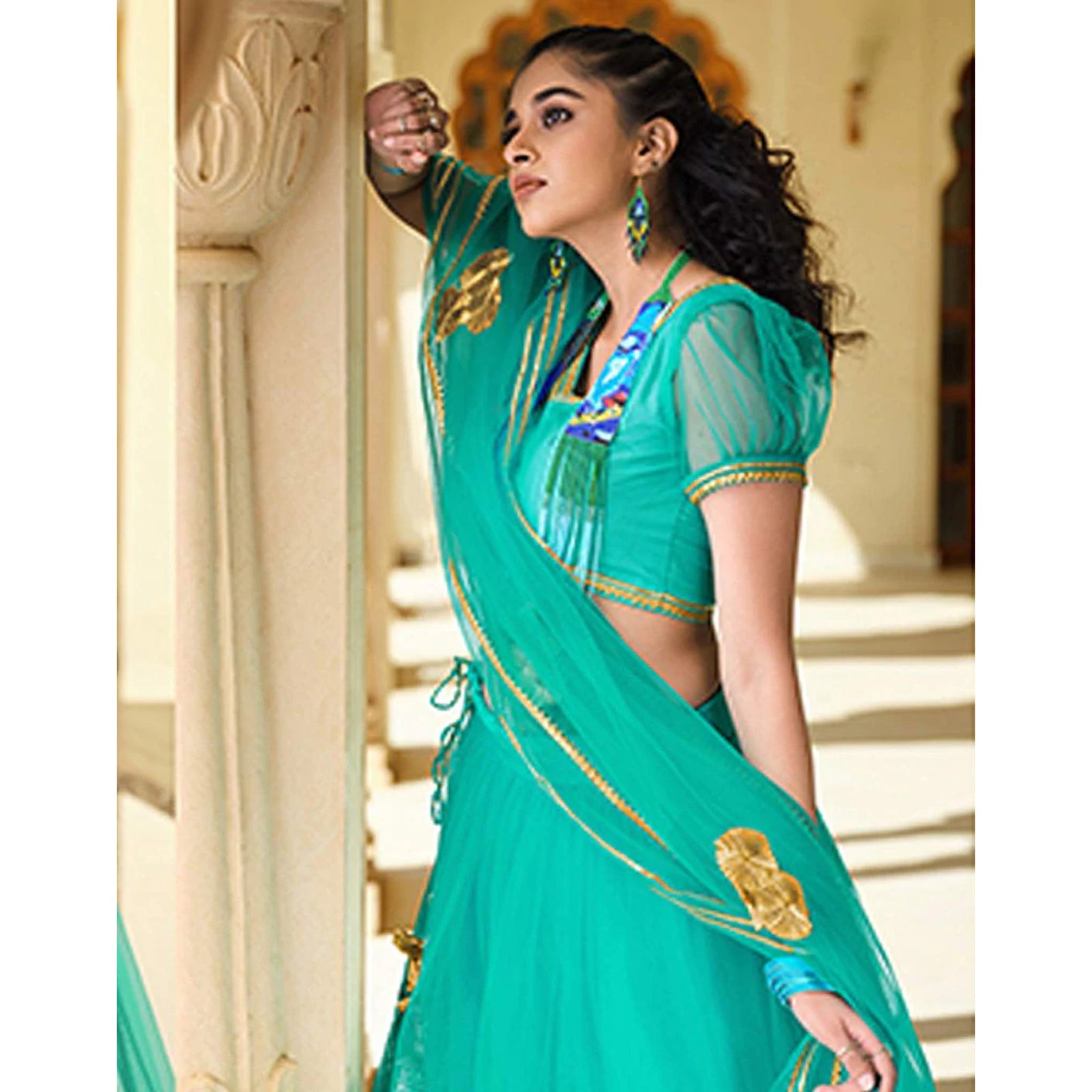 Mountain Meadow Gota Patti Pattern work Lehenga choli ClothsVilla