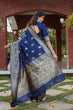 Load image into Gallery viewer, Navy Blue Weaving Banarasi Silk Festival Wear Saree ClothsVilla