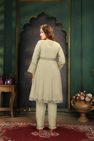 Anarkali Suit Set in Mint Green for Party Wear Clothsvilla