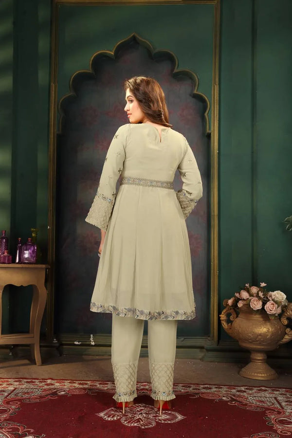 Anarkali Suit Set in Mint Green for Party Wear Clothsvilla