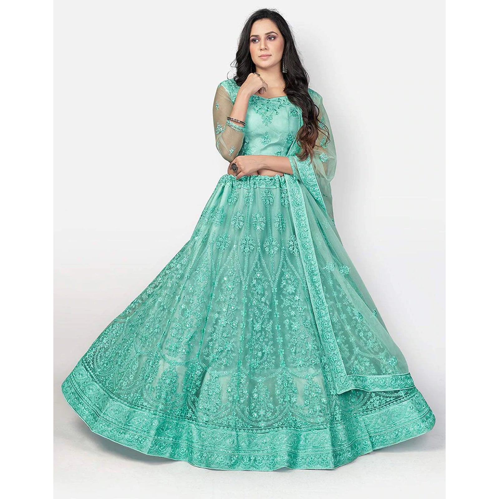 Heavy Soft Net Lehenga Choli with heavy Embroidery Work ClothsVilla
