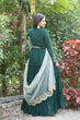 Load image into Gallery viewer, Dupatta-Adorned Green Gown with Ruffles Clothsvilla