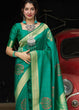 Load image into Gallery viewer, Green Silk Saree with Heavy Zari work Golden Pallu Clothsvilla