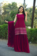 Load image into Gallery viewer, Women&#39;s Rani Pink Sharara Set for Party Wear - ClothsVilla.com