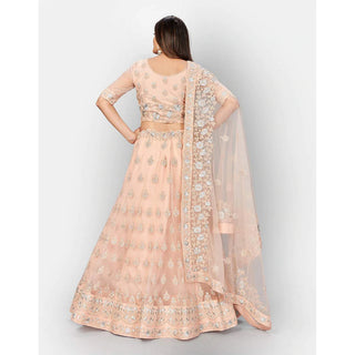 Soft Net Lehenga Choli with heavy Zari and Thread and Embroidery Work ClothsVilla