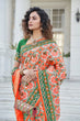 Load image into Gallery viewer, Orange Color Patola Weaving Zari Silk Saree Clothsvilla