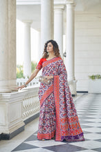 Load image into Gallery viewer, Purple Color Patola Weaving Zari Silk Saree Clothsvilla