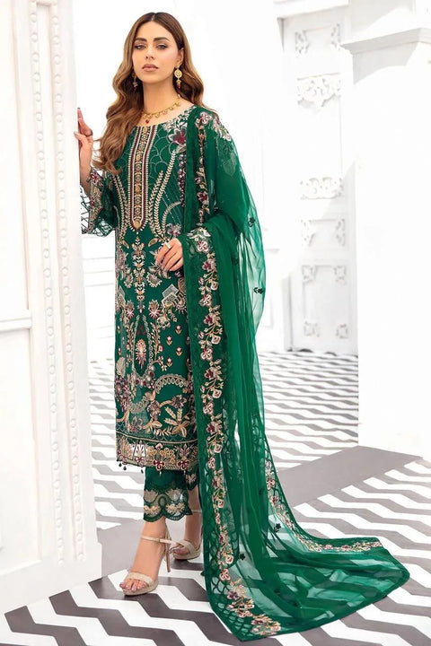 Kurta Set with Heavy Green Embroidery Clothsvilla Main image