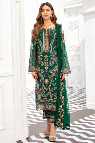 Kurta Set with Heavy Green Embroidery Clothsvilla