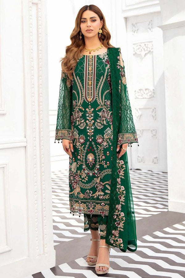Kurta Set with Heavy Green Embroidery Clothsvilla