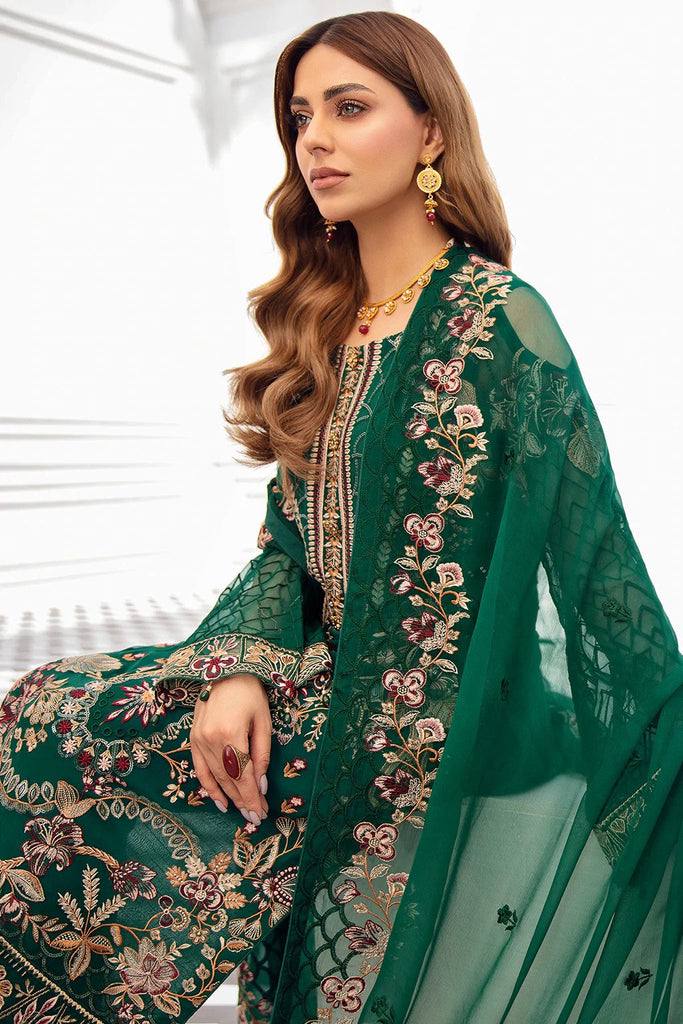 Kurta Set with Heavy Green Embroidery Clothsvilla