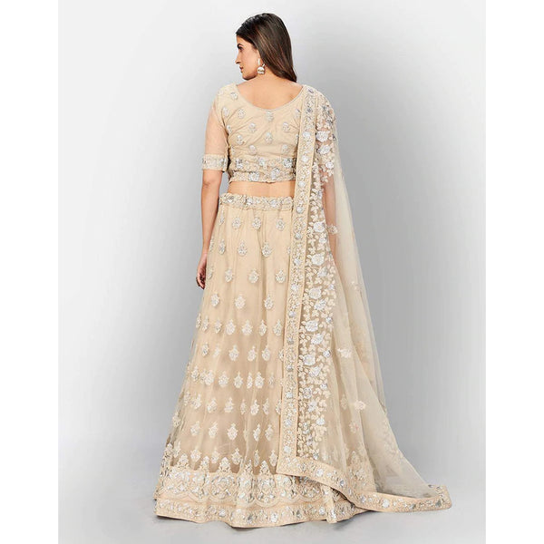 Soft Net Lehenga Choli with heavy Zari and Thread and Embroidery Work ClothsVilla
