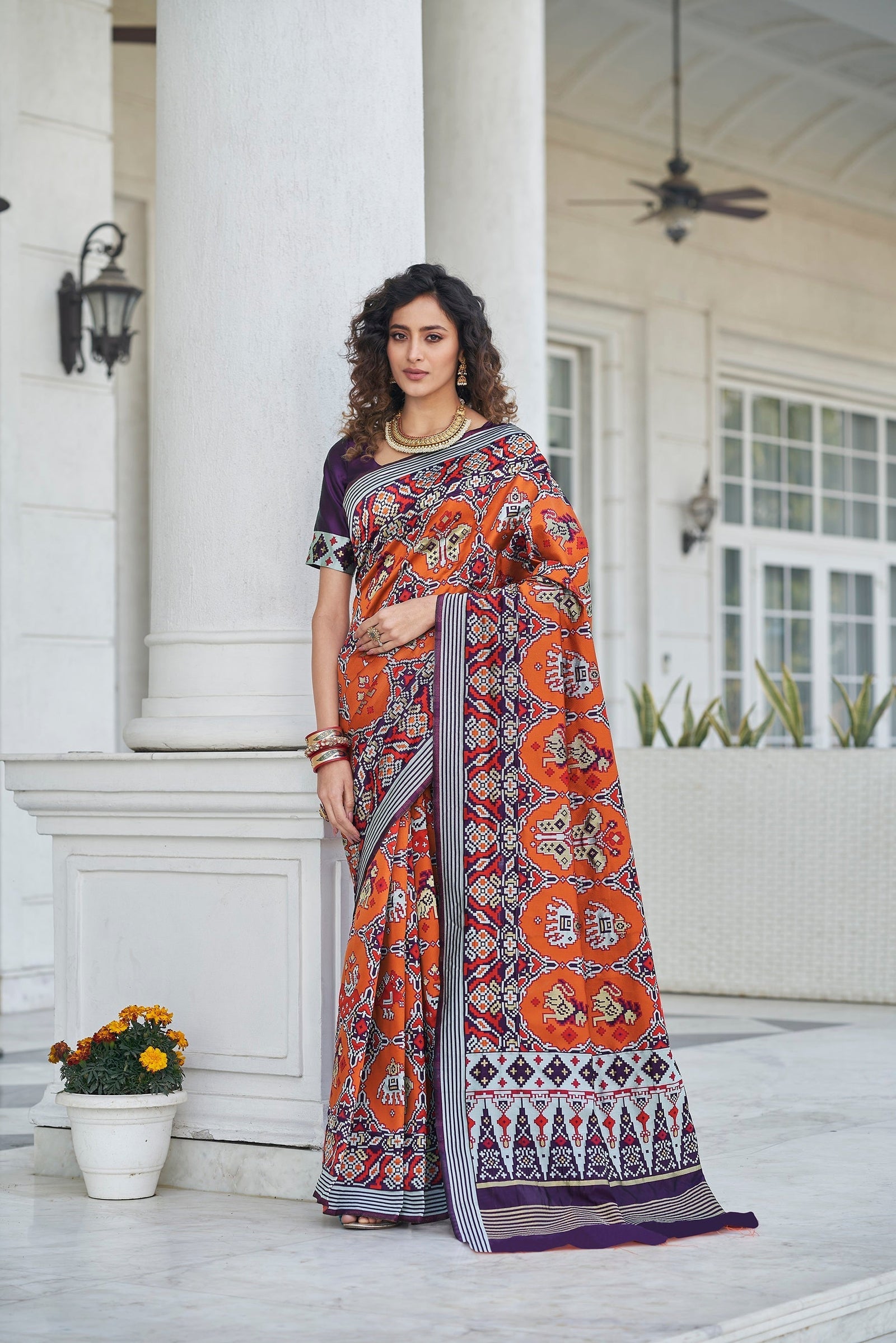 Function Wear Purple Color Patola Silk Saree Clothsvilla