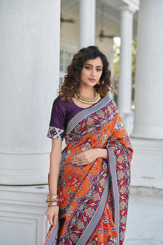 Function Wear Purple Color Patola Silk Saree Clothsvilla