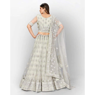 Soft Net Lehenga Choli with heavy Zari and Thread and Embroidery Work ClothsVilla