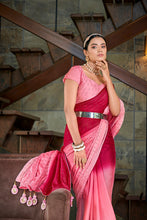 Load image into Gallery viewer, Party Wear Pink Color Diamond Work Double Tone Saree Clothsvilla