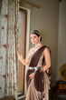Load image into Gallery viewer, Party Wear Brown Color Diamond Work Double Tone Saree Clothsvilla
