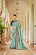 Load image into Gallery viewer, Designer Pista Green Color Swarovski Sequence Work Silk Saree Clothsvilla
